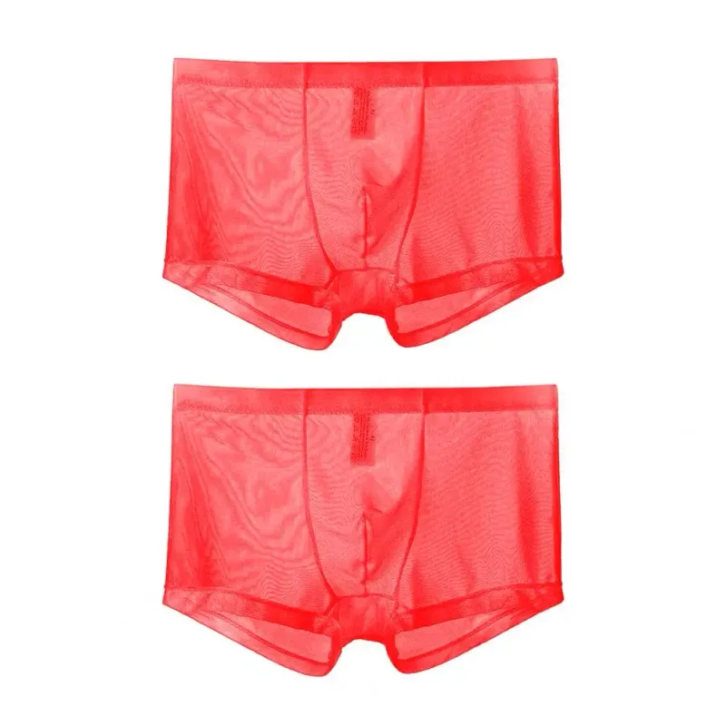 Transparante Boxers voor Mannen Doorzien Mannelijke Onderbroeken Sexy Mesh Lage Taille Ijs Zijde Dunne Koeling Heren Slipje Heren Ondergoed