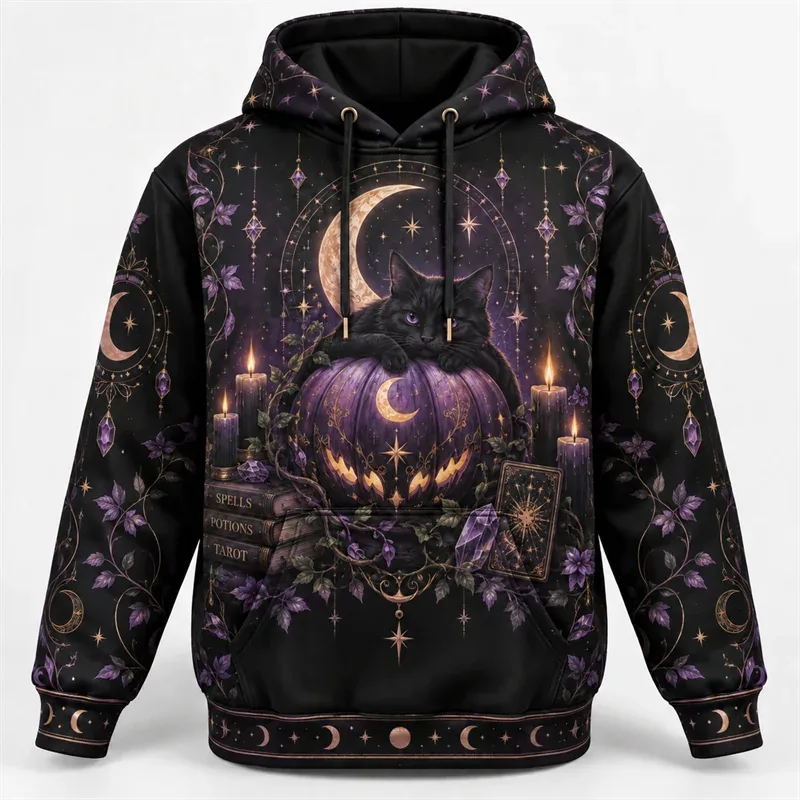 Halloween Hoodie 3D φούτερ από πολυεστέρα με στάμπα γοτθικό γοτθικό φάντασμα κολοκύθας νυχτερίδα μάγισσα κρανίο τρόμου Streetwear πουλόβερ Unisex