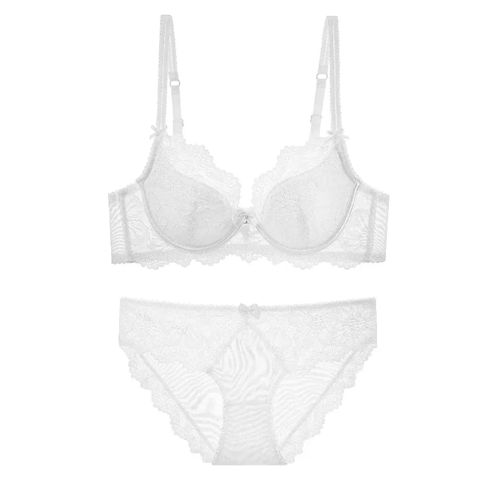 French Lace Sexy Minimizer Bra Comfortable Soft Underwire Anti Sagging Pure Desire Full Figure Brassiere 32‑38 A-C