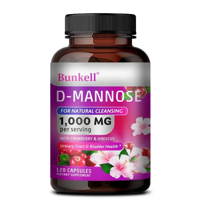 D-Mannose 1000mg Capsules - Cranberry Dandelion Hibiscus Support Urinary Tract Bladder Health Internal Cleansing & Immune