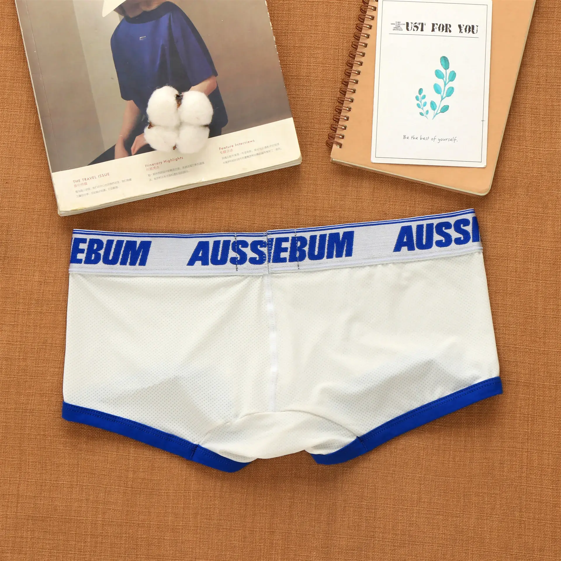 Men's mesh panties low waist fashion breathable mesh nest letter youth boxers