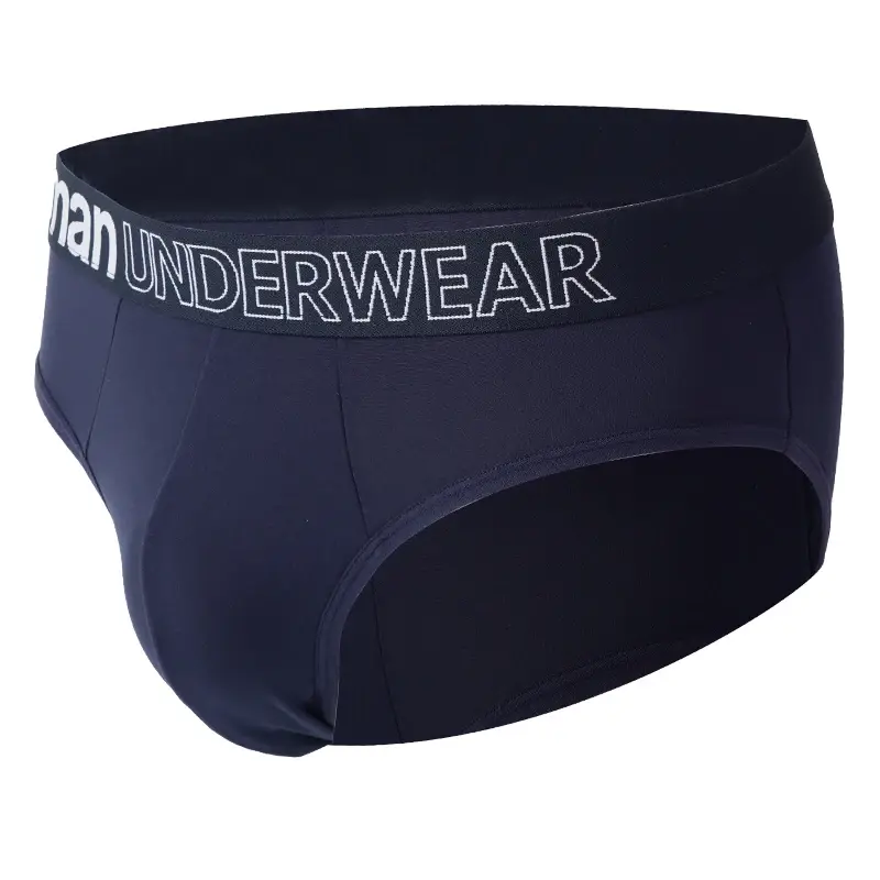 Men's Fashionable Letter-Printed Underwear Mid-Waist High Elasticity Breathable Comfortable Seamless Briefs