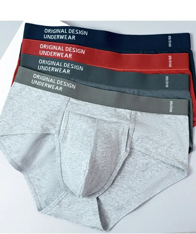 Men's Cotton Briefs High Quality Comfortable Underpants Breathable Soft Underwear Male Large Size U Bulge Pouch Panties Cueca