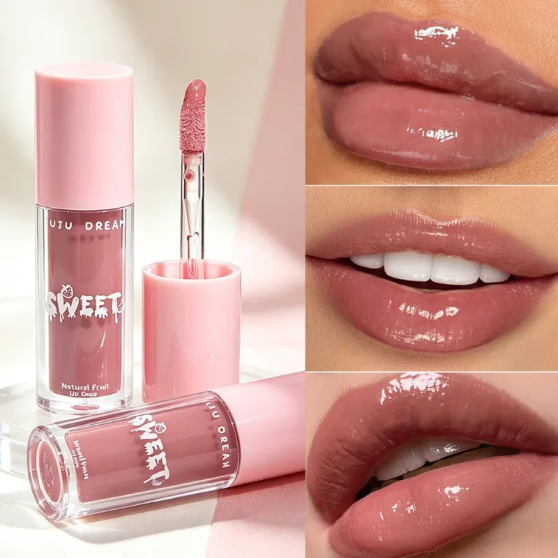 Γυαλιστερό lip gloss mirror nude lip gloss ενυδατικό λαμπερό δέρμα αδιάβροχο μακράς διαρκείας για άψογο φινίρισμα