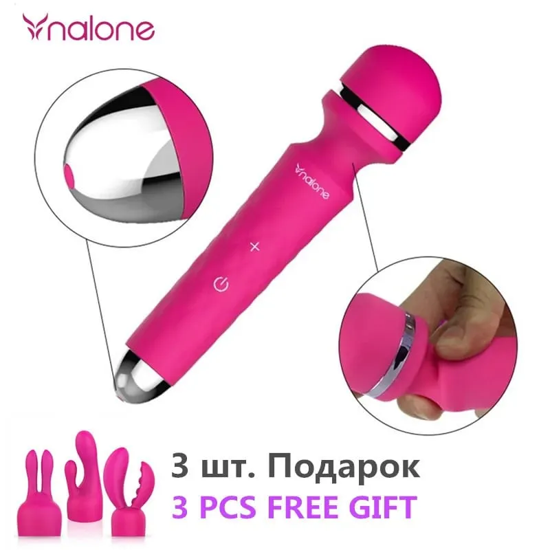 Nalone Rock Powerful Clitoris Vibrator USB Recharge Magic Wand AV Vibrator Massager Sexual Product Erotic Sex Toys for Women