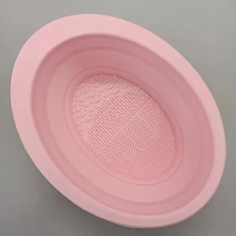 קערת ניקוי מברשת איפור סיליקון מתקפלת Clean Mat Cosmetic Foundation צללית אבקה מברשות ניקוי כלים ציוד איפור