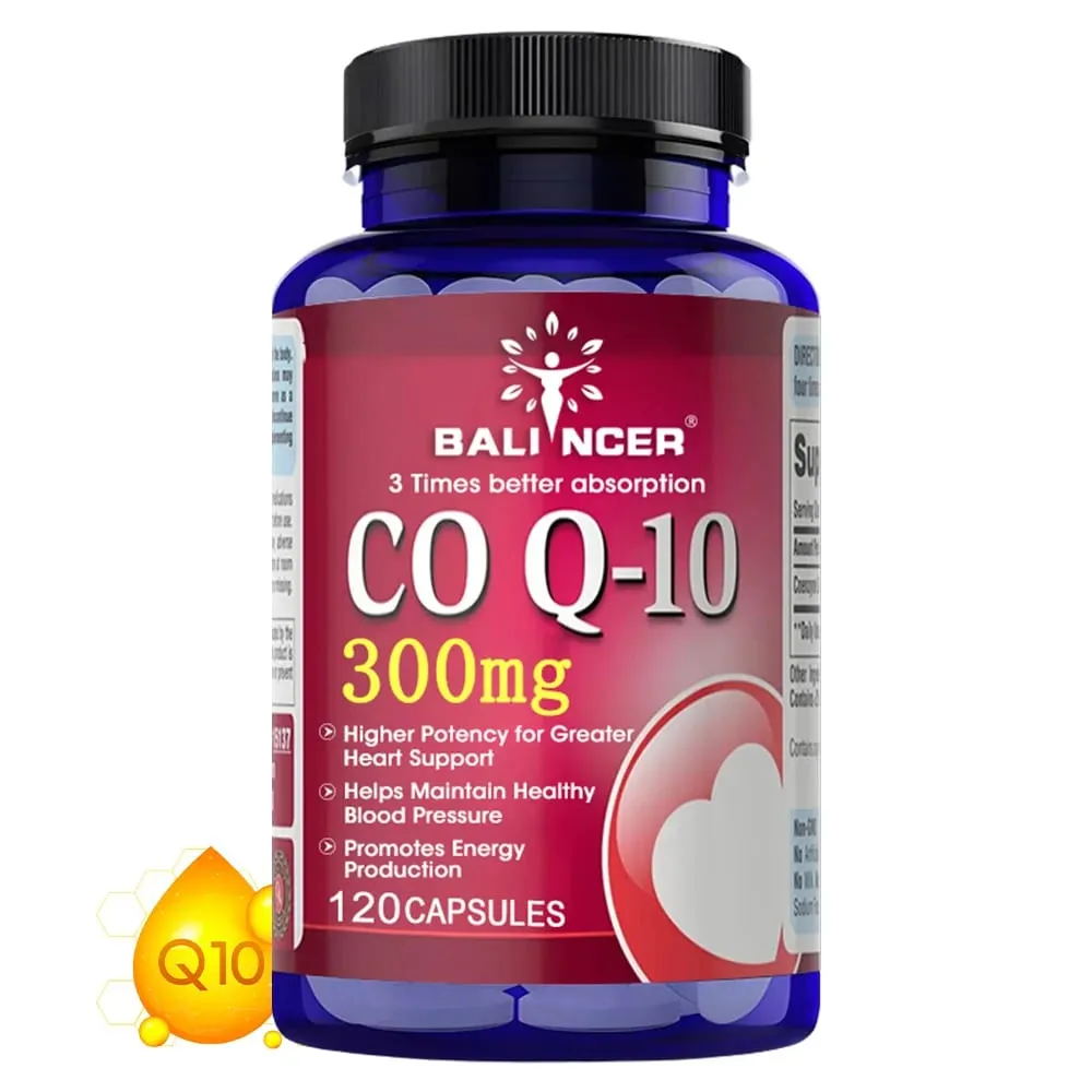 CoQ10 Κάψουλες 300 mg - Αντιοξειδωτικό Υψηλής Απορρόφησης Καρδιαγγειακή Καρδιά Ενεργειακή Υποστήριξη Vegan Non-GMO Χωρίς γλουτένη