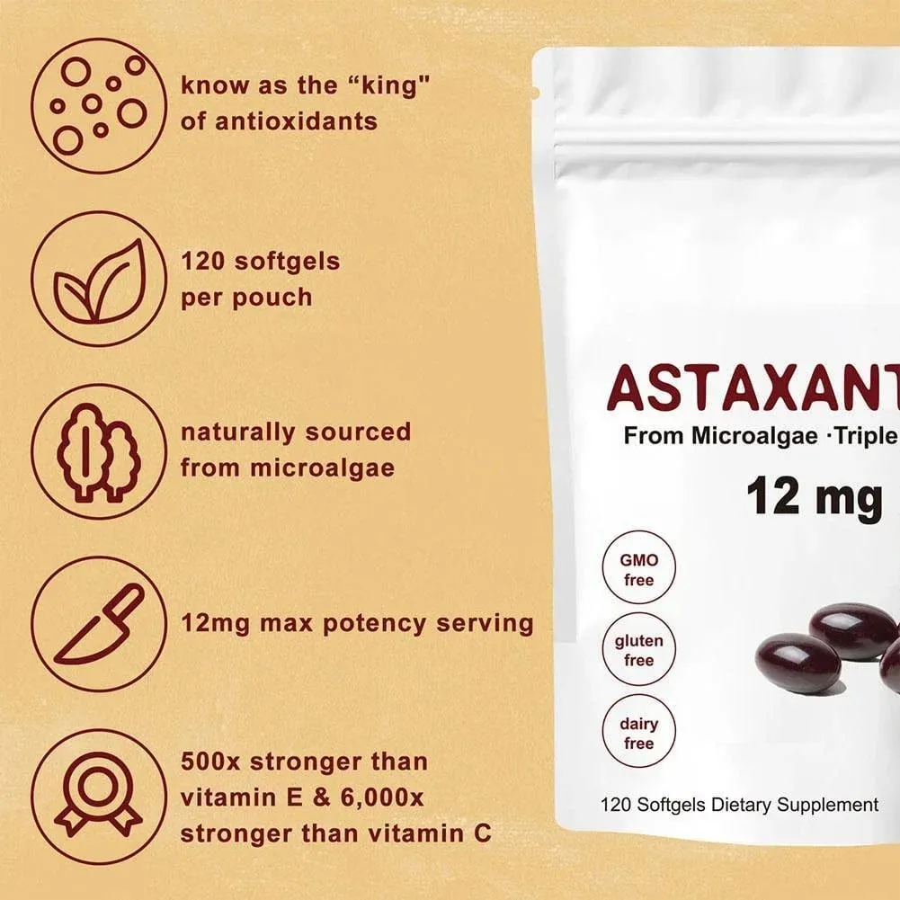 Sinusuportahan ng Premium Astaxanthin Capsules Antioxidant Supplements ang Joint ng Mata Internal Circulation Kalusugan ng Balat at Natural Tanning