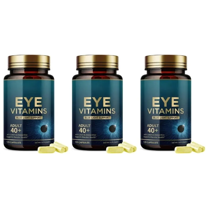 Eye Vitamins Capsules Blue Light Support na may Lutein at Zeaxanthin para sa 40+ Macular Health Support para sa Lalaki Babae 120 Capsules