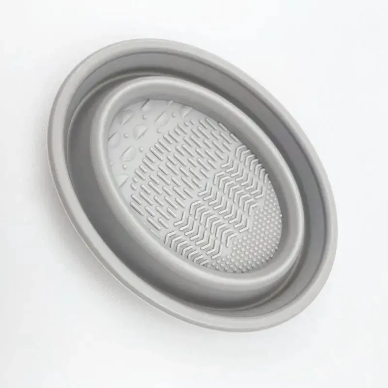 Πτυσσόμενη πούδρα Puff Cleaning Bowl Βούρτσες για σκιές ματιών Wash Clean Mat Εργαλεία ομορφιάς Scrubber Box Καθαριστικό πινέλου μακιγιάζ σιλικόνης