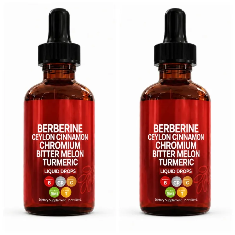 Berberine HCl & Ceylon Cinnamon Liquid Drops με Χρώμιο και Κουρκουμά για Ενεργειακή Ζωτικότητα & Υποστήριξη Μεταβολισμού 60 mL