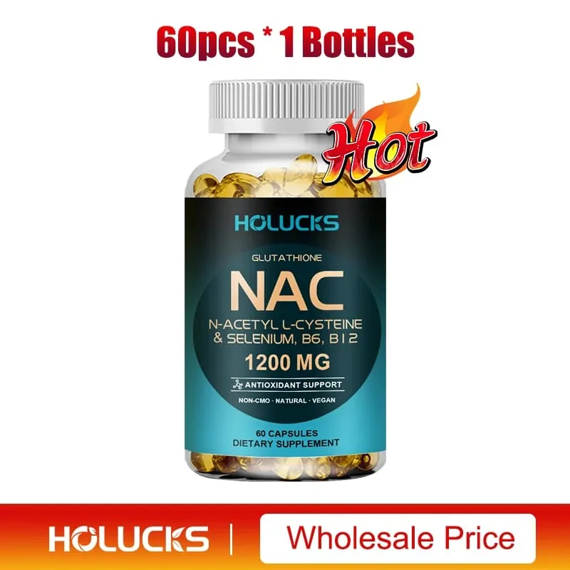 Viên nang NAC 1200mg - Hỗ trợ sức khỏe làn da Năng lượng tế bào Giải độc chống oxy hóa Tăng cường khả năng miễn dịch Cải thiện tiêu hóa