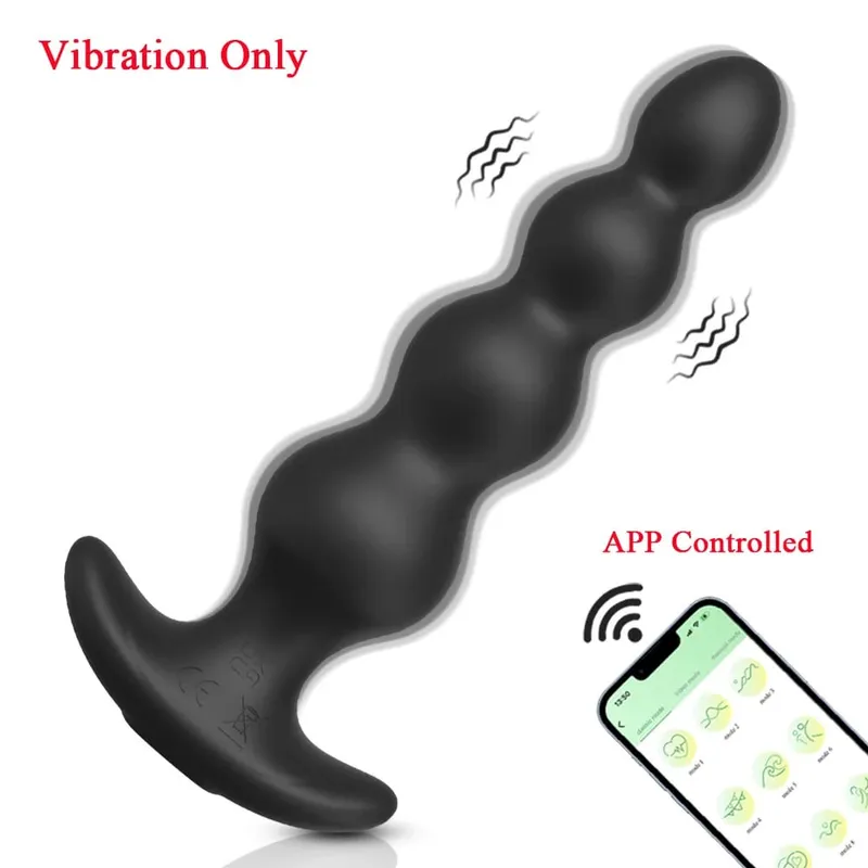 רטט אנלי חרוזים Butt Plug Vibrator 360° סיבוב זכר לעיסוי ערמונית אנאלי ממריץ צעצועי מין לנשים גברים