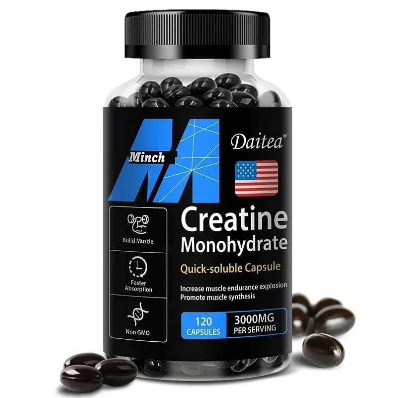 Creatine Monohydrate 3000 Mg-Build Muscle Improve Athletic Performance Fitness Energy Generation Adult Nutritional Supplement