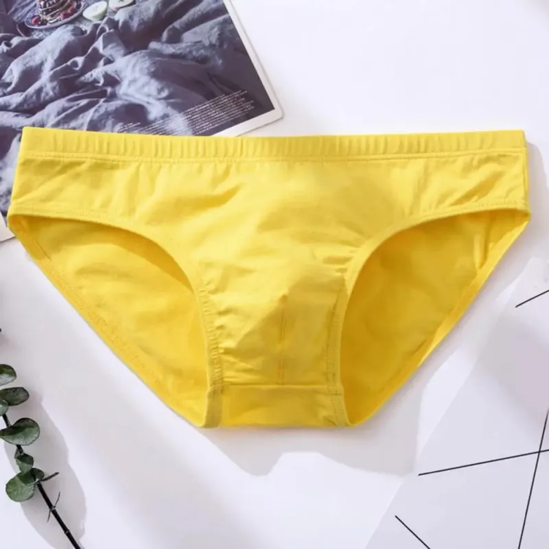 Cotton Briefs Adult Man Briefs Stretchy Breathable Solid Color Male Underwear Low Waist Cotton Underpants Plus Size Men Cotto