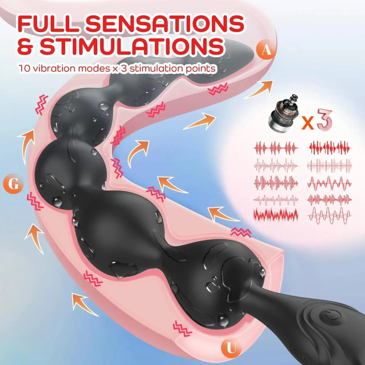 Anal Vibrator Prostate Massager Anal Beads Balls Butt plug Soft Silicone Good for Men Adults Sex Toys for Man Woman
