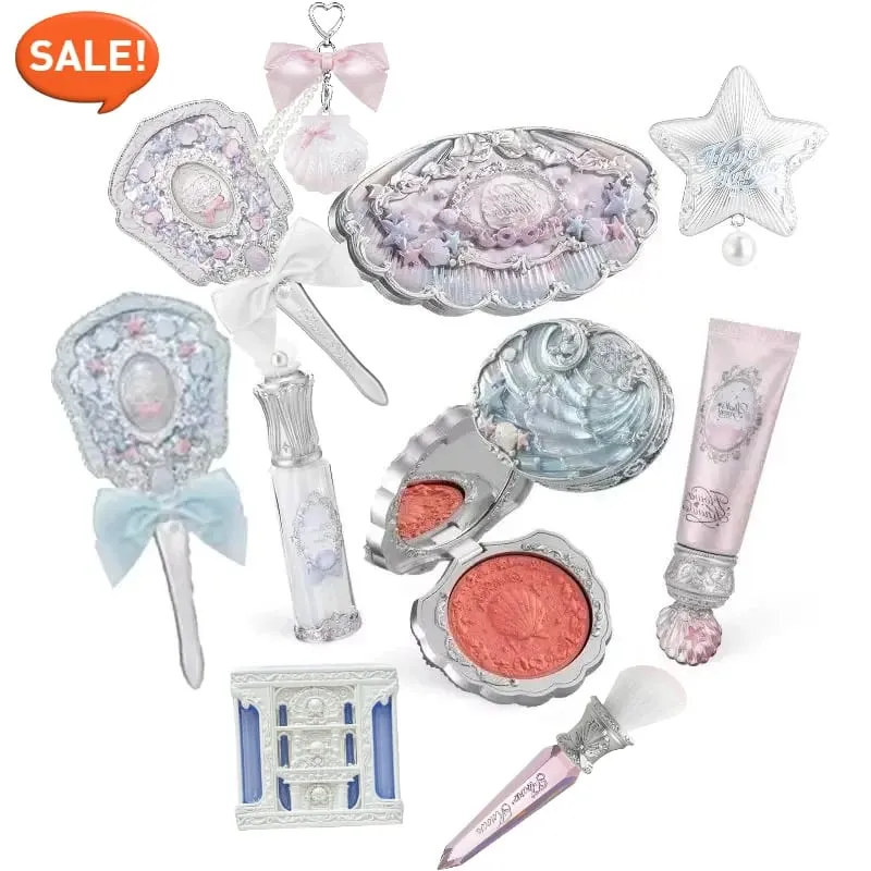 Σετ δώρου μακιγιάζ Flowerknow Shell's Jewel Eyeshadow Blush Lip Glaze Setting Powder Correcting Primer For Women Full Kit