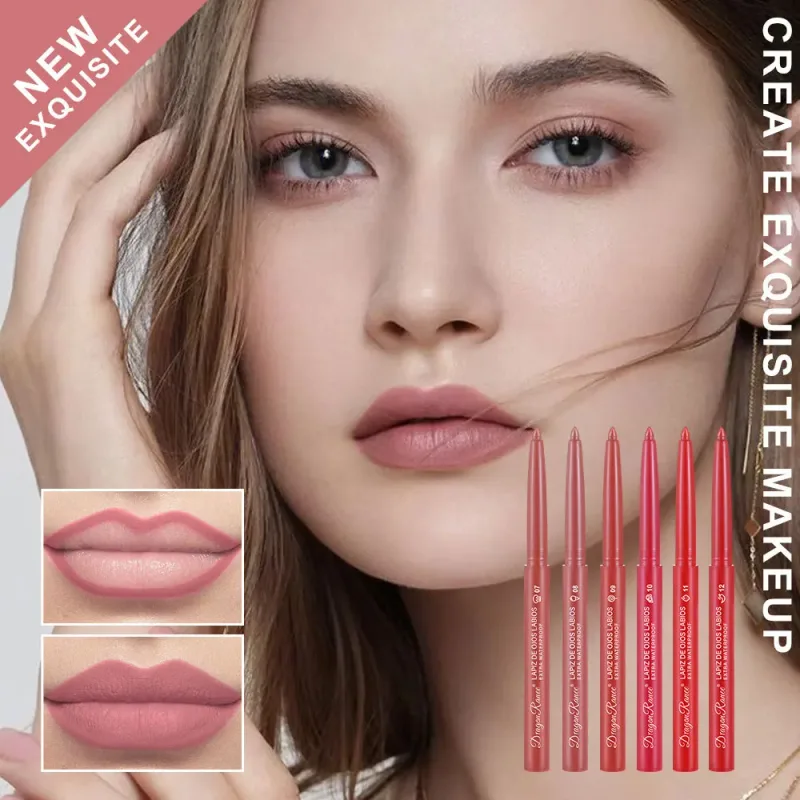 Lip Liner Αδιάβροχο μακράς διαρκείας Hook Line Lip Pencil Matte Beginner Automatic Lip Liner Bean Ενυδατικό Αντικολλητικό Cup Lips
