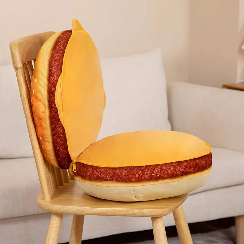 Bagong Creative Burger Plush Toy Soft Padded Plush Cushion Cute Hamburger Pillow Sofa Chair Cushion Boys Girls Kids Birthday Gift