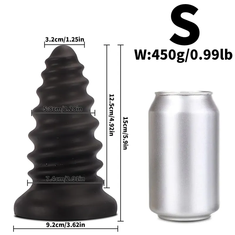 Huge Anal Plug Anal Training Dilator Big Dildo Ass Long Screw Butt Plug Large Gay Sex Toy for Women Men Prostate Massage 18