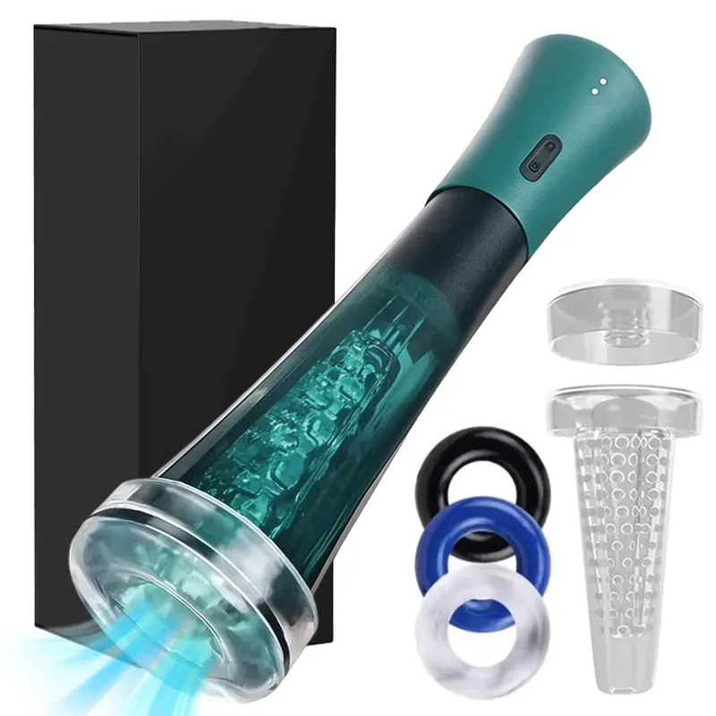 Male Masturbator Penis Pump Enlarger Transparent Visual Male Sex Toys for Men APP Control Vibrating Vacuum Suction Glans Trainer