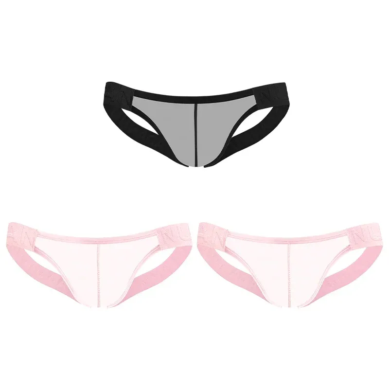 Trendy Men's Thong Comfortable Passionate Fitness Underwear Show Buttocks Personality Transparent Men Summer Triangle Brief