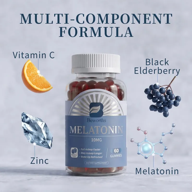 B BEWORTHS Blueberry Melatonin 10mg Gummies Sleeping Creative for Sleep Sleeping Pills Melatonin for Sleep Relaxing For Adult