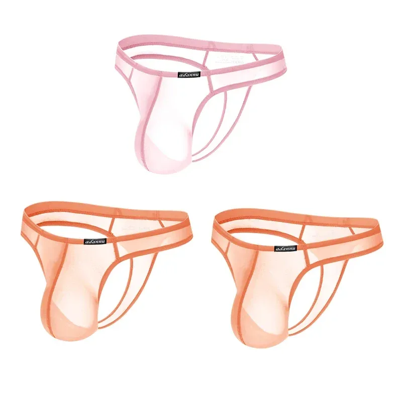 Ultra Thin Sheer Briefs Men Underwear Cooling Knickers Low Rise Bulge Pouch Underpants Soft Mesh Panties Male Thong Pants