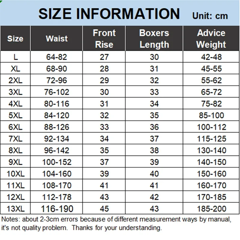 Man Underwear High Waist Cotton Loose 200KG Plus Size 10XL 12XL 13XL Boxers Male Elastic Oversized Red Blue Underpants Pantie