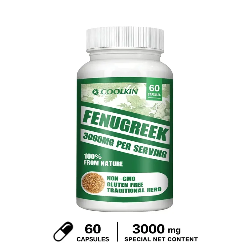 Fenugreek 3000MG - Angkop para sa mga Inang Nagpapasuso sa Pagbuo ng Dibdib Pinahusay na Sirkulasyon - Mayaman sa Protein at Bitamina
