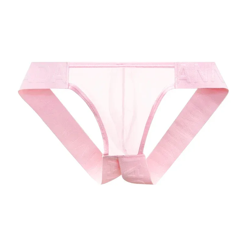 Trendy Men's Thong Comfortable Passionate Fitness Underwear Show Buttocks Personality Transparent Men Summer Triangle Brief