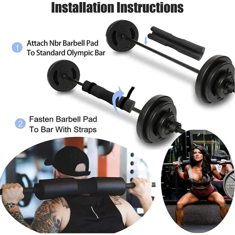 Barbell Pad for Hip Thrust Squat Non‑Slip Thick Foam Bar Pad Weight Lifting Shoulder Protector Cushion for Bar Home Gym
