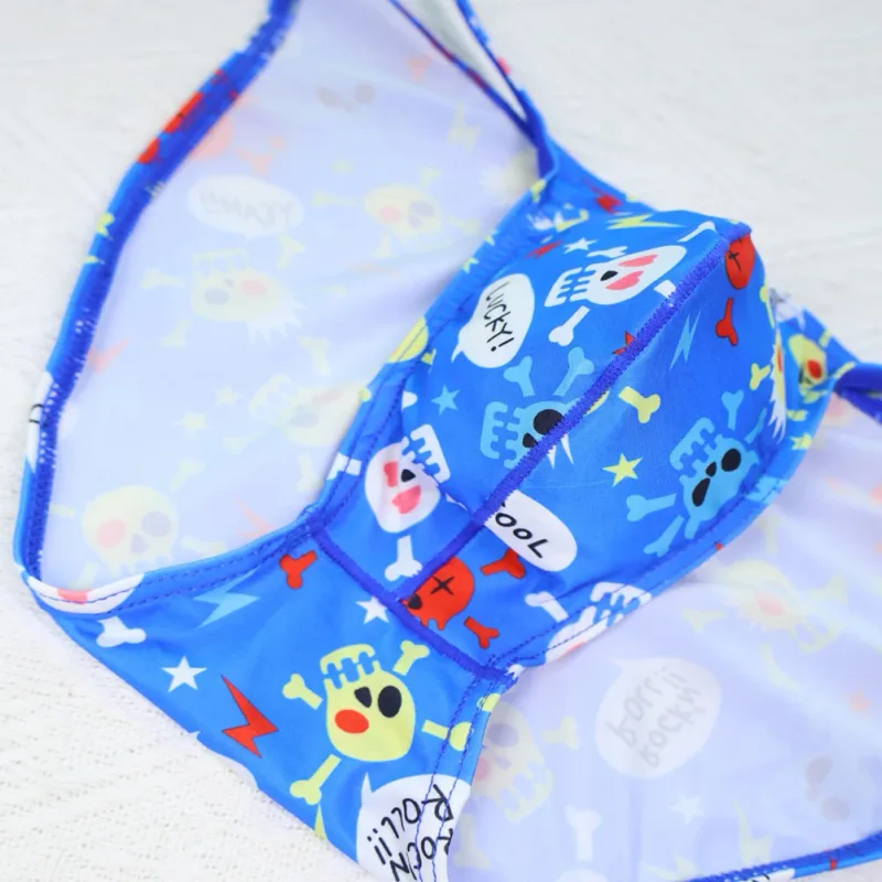 Men\'s Low Rise Underwear Briefs with Big Bulge Pouch and Skull Print Design Comfortable Stretch Fabric for Daily Wear