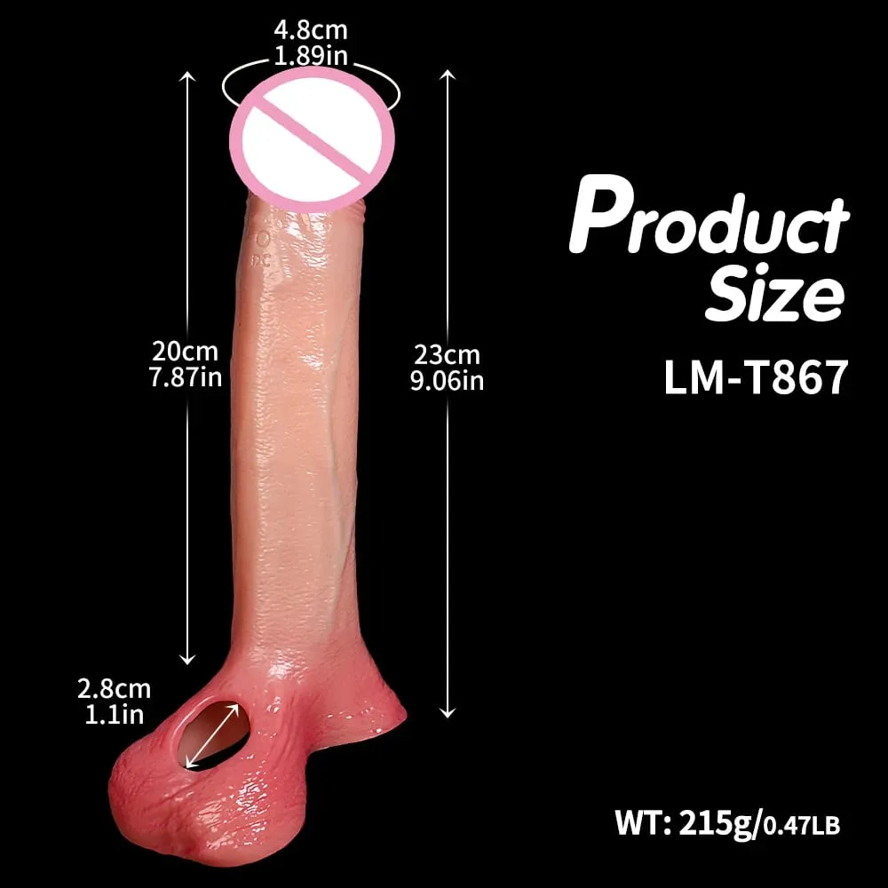 Male Realistic Remote Control Big Penis Ring Extender Cock Enlarged Stretchable Powerful Vibrator Silicone Soft & Stretchable Dick Training Stronger Delay Ejaculation Cock Ring Condom Silicone Couple Adult Sex Toys For Men Supplies 18+