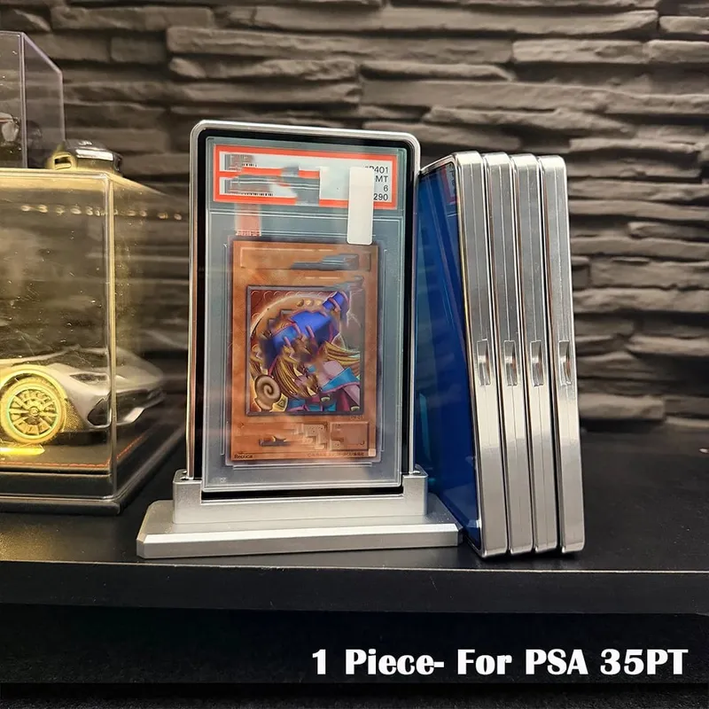 Casing Logam Tempat Pelindung Kartu Perdagangan Aloi Aluminium Warna Gradien Multiwarna untuk Kartu Bertingkat 35PT PSA CGC