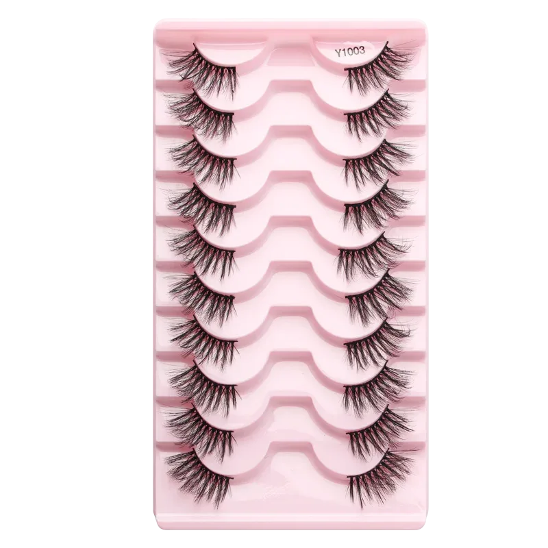 Half EyeLashes Φυσικές χνουδωτές ψεύτικες βλεφαρίδες Cat Eye Lash 3D Faux Mink Lashes Εργαλείο μακιγιάζ για επέκταση βλεφαρίδων με φτερωτές