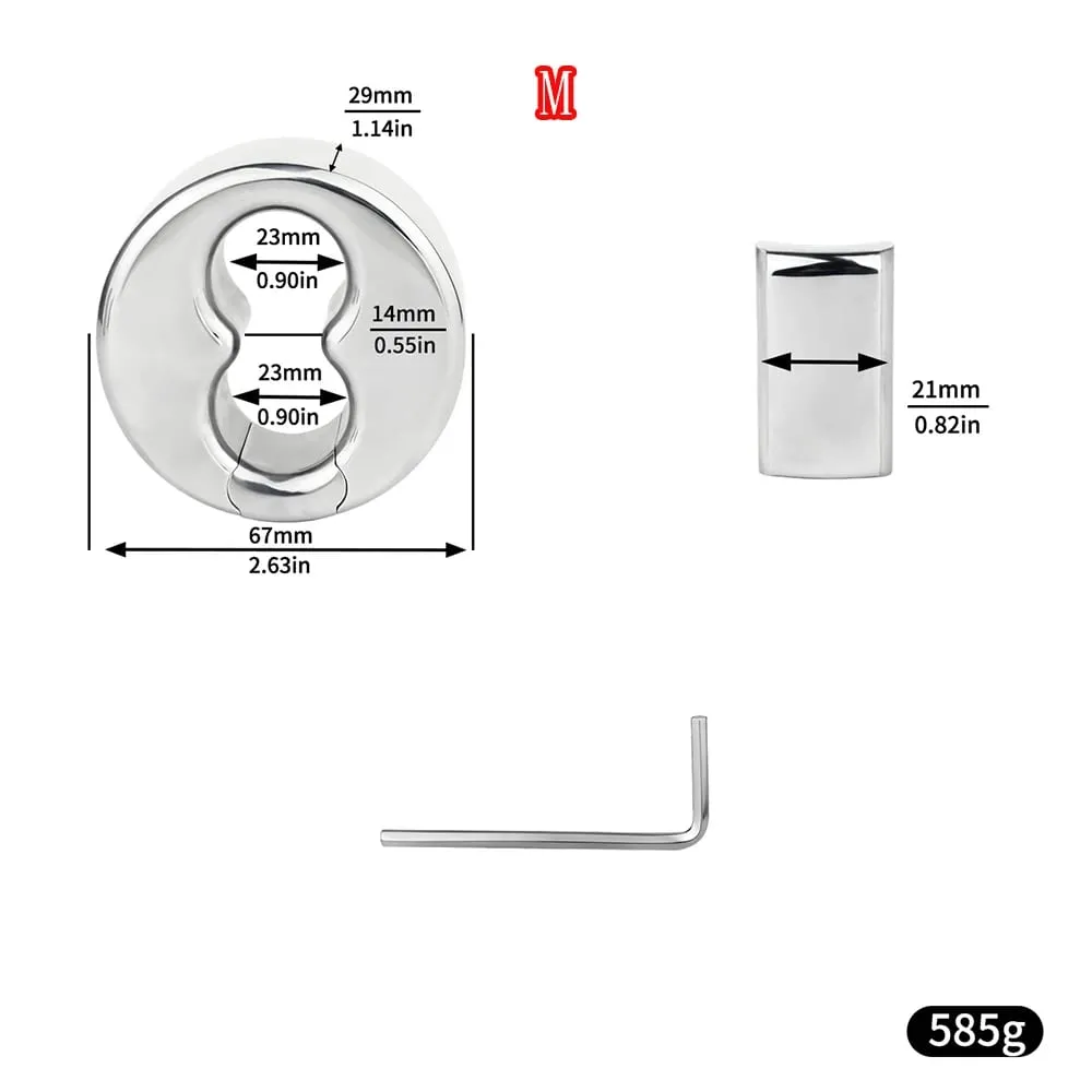 Screw Lock Metal Scrotum Pendant Ball Stretcher Testis Weight Cock Ring Penis Restraint Stainless Steel Sex Toys for Men 18