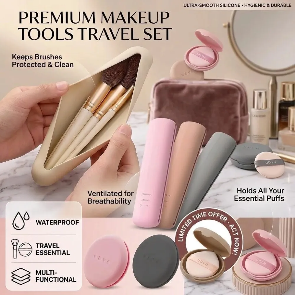 Tas Penyimpanan Kuas Kosmetik Silikon Tempat Kuas Rias Perjalanan Tempat Spons Rias Organizer Alat Rias Portabel — image 1