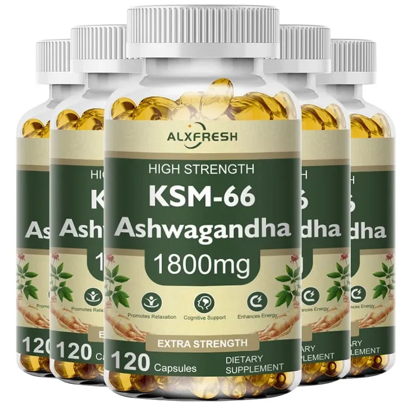 Ashwagandha Capsules for Stress Relief Focus Brain Energy Support Sleep Health Supplement