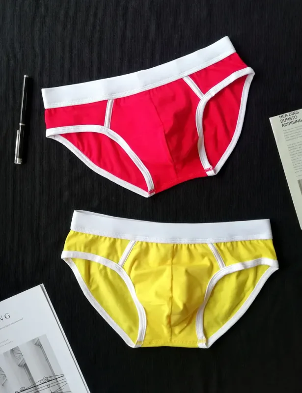 4PCS Men Cottn Briefs Underwear Simple Breathable Low Waist Lingerie Underpants Male Homewear Trunks Calzoncillos