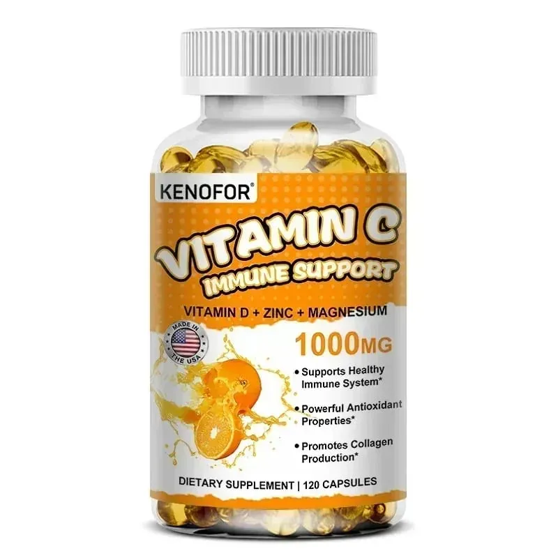 Vitamin C Supplement for Immune Support & Antioxidant Protection Vegan Friendly Non-GMO Gluten Free 30/60/120 Capsuels
