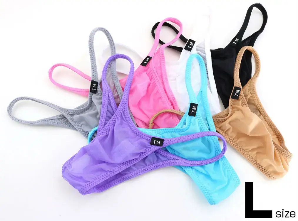 Men Silky High Elastic Bikini Briefs Low Rise Breathable Sexy Sports Triangle Underwear Youth Fashion Daily Wear Comfort Tangas