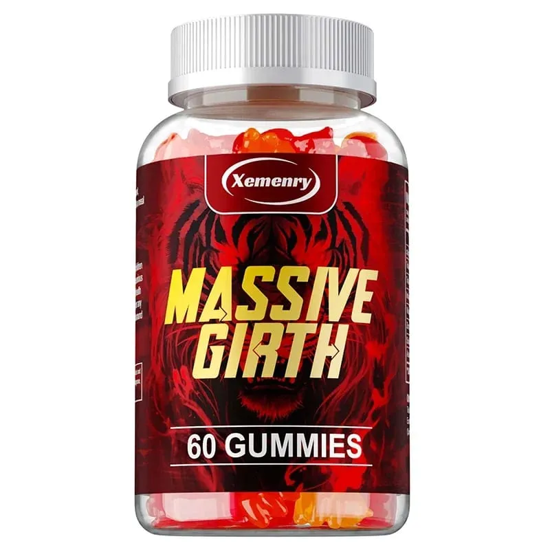 Massive Girth Gummies for Men - Men's Vitality Enhancer Increase Size and Stamina Boost Strength and Confidence Vegan