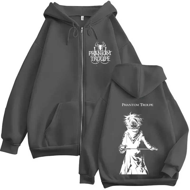 Anime Hunter x Hunter Feitan Portor Zipper Hoodies Men Women Clothing Oversized Fleece Zip Up Hooded Sweatshirts Coat Streetwear