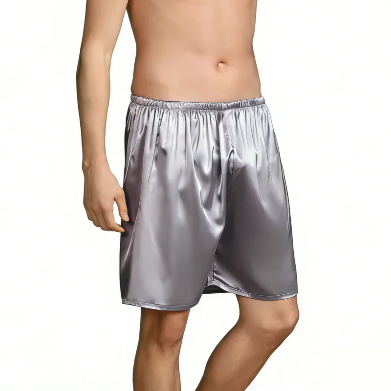 1pc Men's Satin Ice Silk Shorts Lightweight Smooth Comfortable Breathable Sweat-Wicking Casual Lounge Sleep Men Underwear Shorts