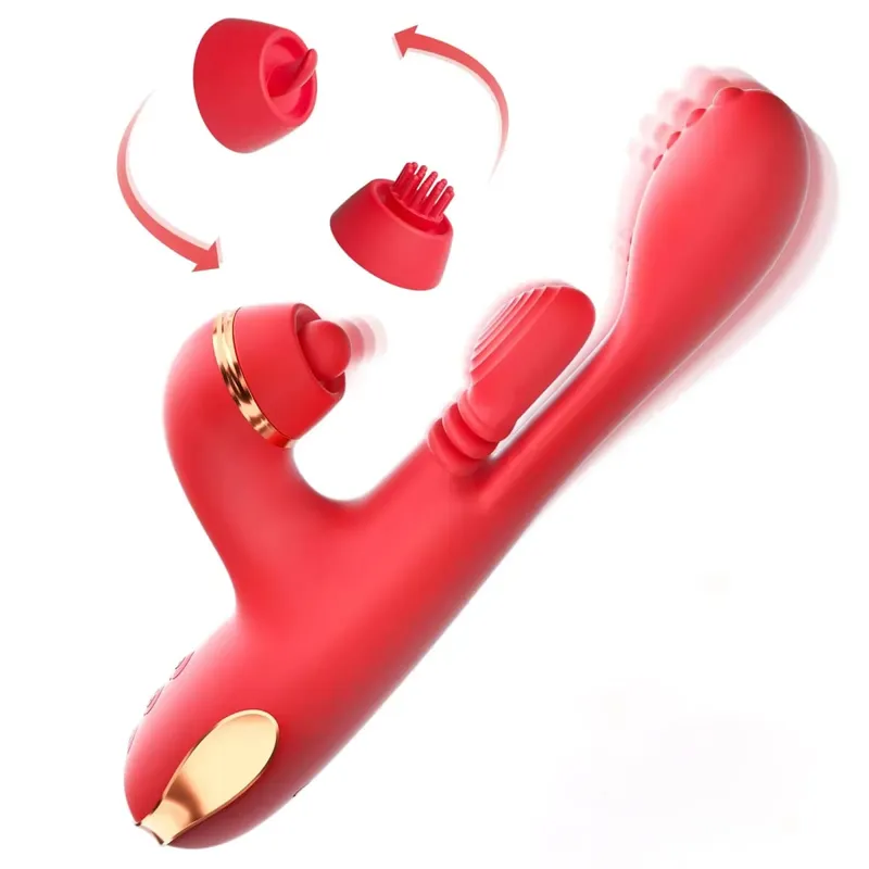 5 IN 1 Tapping Thrusting Dildo Vibrator for Women G Spot Vibrator Kneading Clit Stimulator Female Masturbator Adult Sex Toys