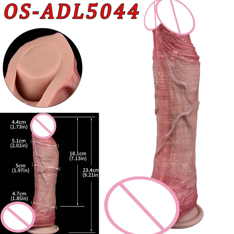 47cm Realistic Long Dildos Double Head Anal Vaginal Stimulator Sex Toy With Sucker For Lesbian Couples Gay Men Adult Tools