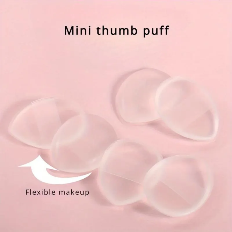 2 Buah Kuas Rias Bebas Pewangi Ujung Jari Silikon Mini untuk Concealer Foundation dan Aksesori Rias Bedak — image 5