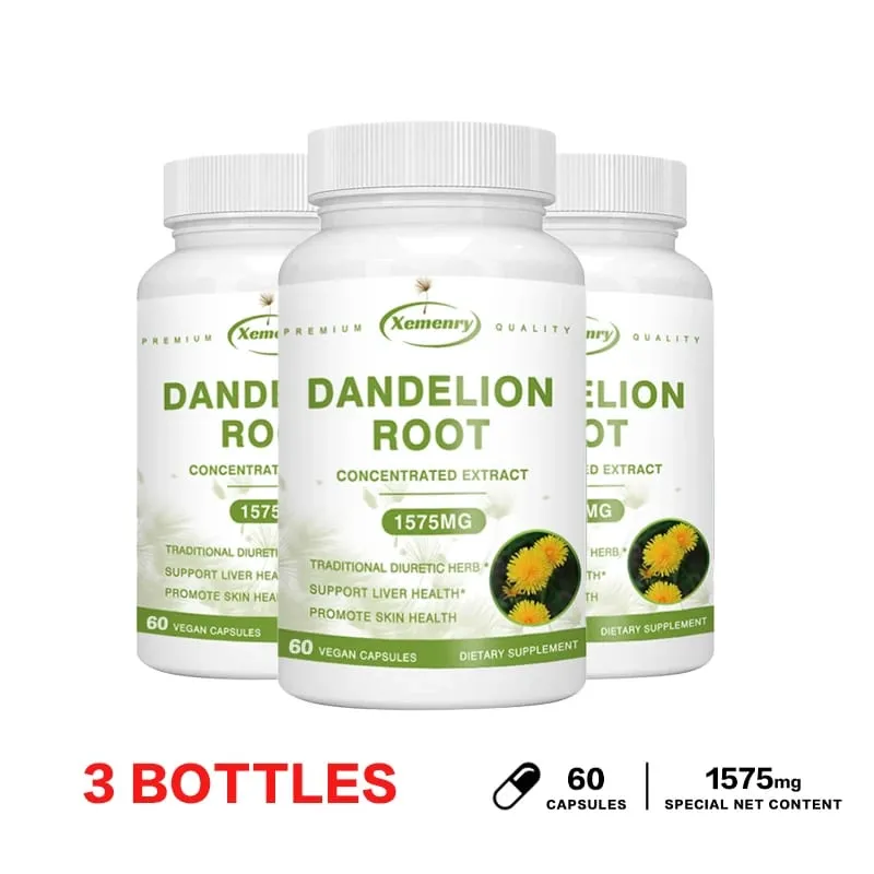 Dandelion Root Extract Capsules para sa Liver Detox Protection Suporta sa Atay Malakas na Immune System Normal na Presyon ng Dugo at Asukal