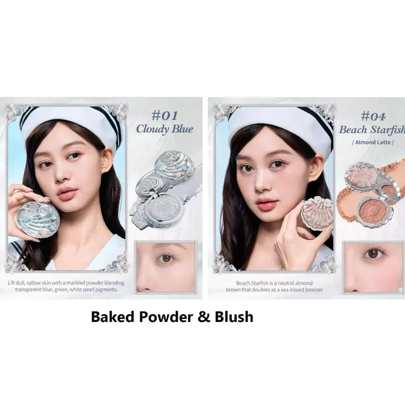 Σετ δώρου μακιγιάζ Flowerknow Shell's Jewel Eyeshadow Blush Lip Glaze Setting Powder Correcting Primer For Women Full Kit